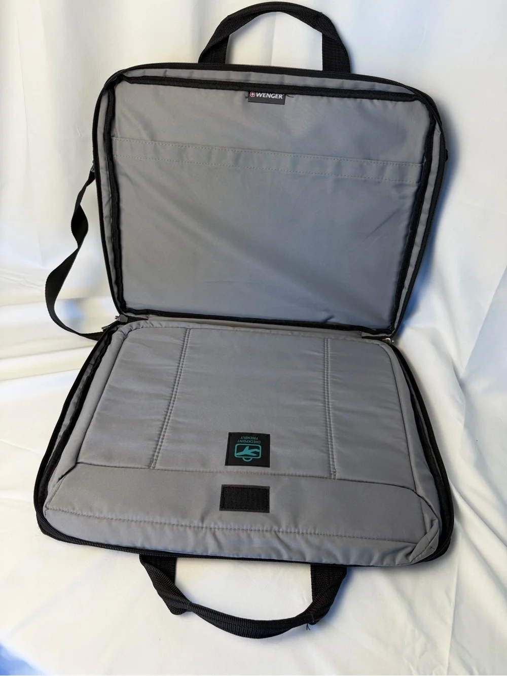 SwissGear Black and Gray Laptop Briefcase with Shoulder Strap